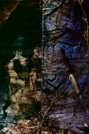 Série Dérives. 50x75 cm. Photographie d'après diapositives et film peint.